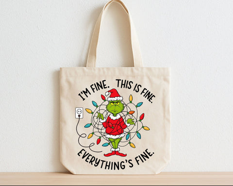 Funny Grinch Christmas PNG I'm Fine This Is Fine Everything’s Fine SVG BillahCrafts 