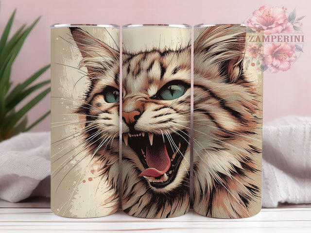 Funny Grumpy Cat Moody Tumbler, Cat Lover Gift, Funny Cat Design, Feline Artwork, Pet Owner Present, Moody Cat Cup, Kitty Tumbler Wrap Sublimation Li Zamperini 