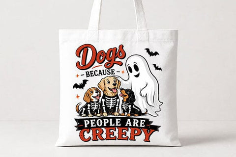 Funny Halloween Dog Quote PNG | Dogs Because People Are Creepy SVG BillahCrafts 
