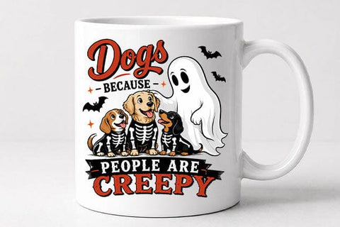 Funny Halloween Dog Quote PNG | Dogs Because People Are Creepy SVG BillahCrafts 
