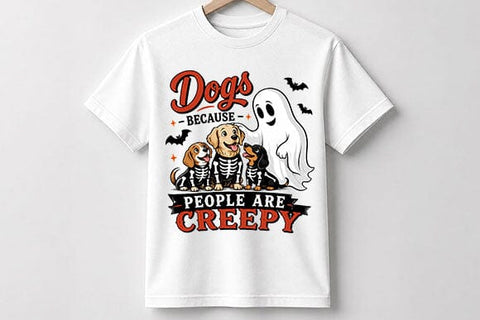 Funny Halloween Dog Quote PNG | Dogs Because People Are Creepy SVG BillahCrafts 