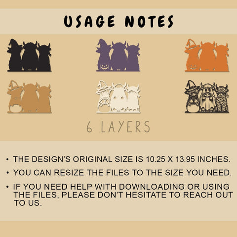 Funny Halloween Highland Cows 3D SVG | Layered Halloween Cow SVG | Witch Ghost Mummy Cow Multilayer SVG | Farmhouse Halloween Decor 3D Paper HappyDesignStudio 