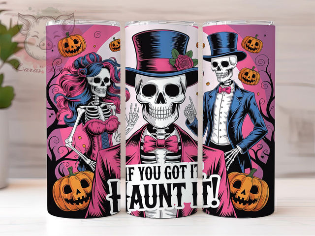Funny Haunt It Ghost Halloween Tumbler, Haunt It Quote Cup, 20Oz Skinny Tumbler, Spooky Humor Sublimation, Ghost Halloween Drinkware, Cute Halloween Gift Idea, Digital Funny Spooky Design Sublimation Lara' s Designs 