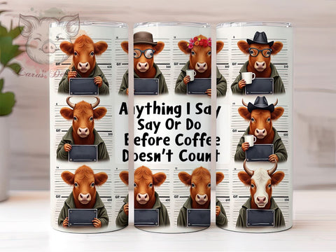 Funny Highland Cow 20 oz Skinny Tumbler Sublimation Design, Straight & Tapered Tumbler Png, Highland Cow Tumbler Png, Digital Download PNG Sublimation Lara' s Designs 