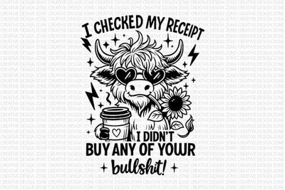 Funny Highland Cow Attitude PNG SVG BillahCrafts 