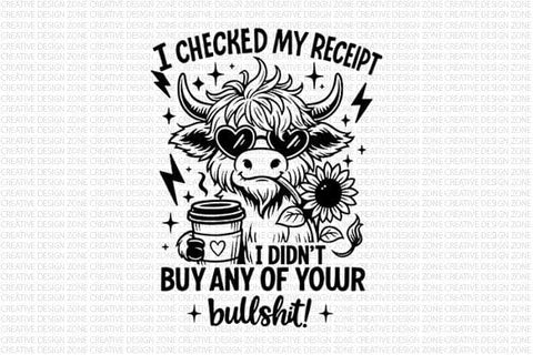 Funny Highland Cow Attitude PNG SVG BillahCrafts 