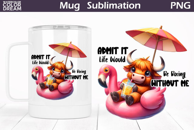 Funny Highland Cow Mug | Sarcastic Quote Mug Sublimation Sublimation WatercolorColorDream 