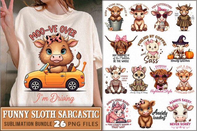 Funny Highland Cow Sublimation Bundle Sublimation Shetara Begum 