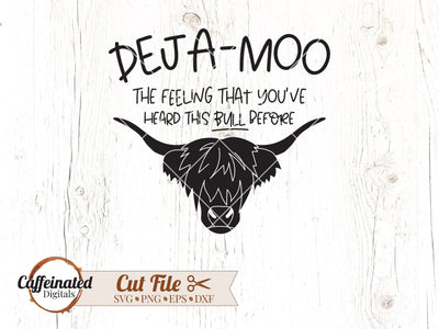 Funny Highland Cow SVG Caffeinated SVGs 