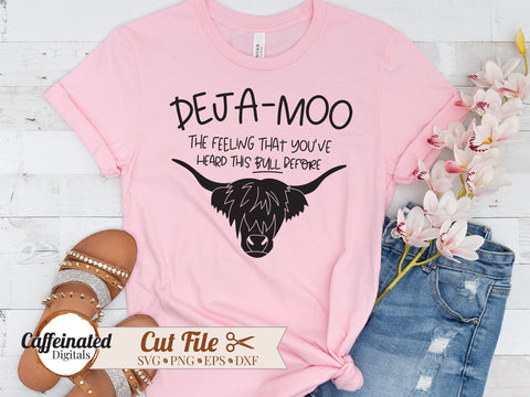 Funny Highland Cow SVG Caffeinated SVGs 