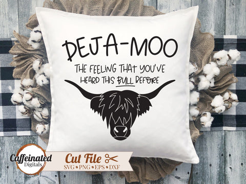 Funny Highland Cow SVG Caffeinated SVGs 