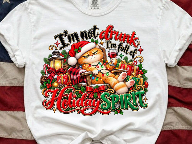 Funny Holiday Spirit Cat PNG SVG artprintfile 