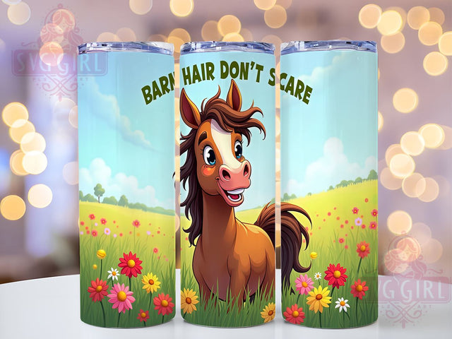 Funny Horse 20oz Tumbler Wrap Sublimation Design, Straight Tapered Tumbler Wrap, Barn Hair Don't Care Tumbler Png, Instant Digital Download Sublimation SvggirlplusArt 