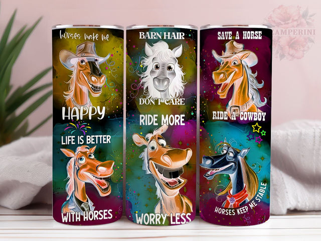 Funny Horses 20oz Tumbler Wrap PNG, Horse Jokes Tumbler Png, Straight & Tapered Tumbler Wrap, Instant Digital Download Sublimation Li Zamperini 