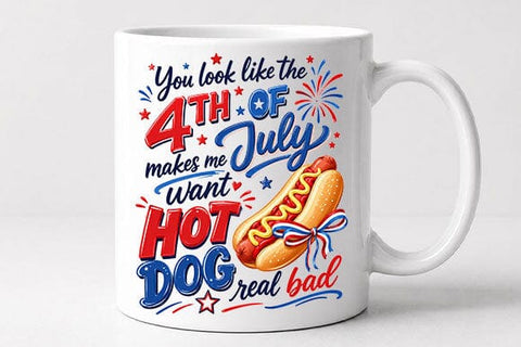 Funny Hot Dog Fourth of July PNG Patriotic BBQ Sublimation Design SVG BillahCrafts 