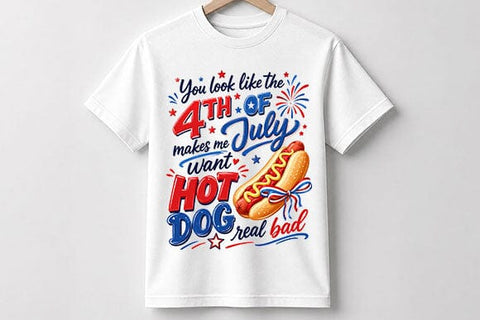 Funny Hot Dog Fourth of July PNG Patriotic BBQ Sublimation Design SVG BillahCrafts 