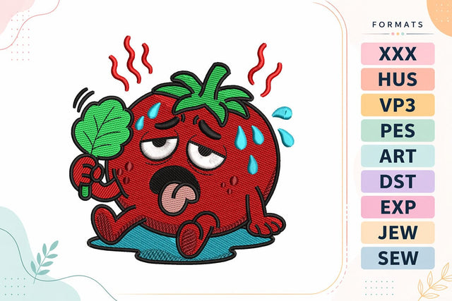 Funny Hot Strawberry Summer Vacation Embroidery Design Embroidery/Applique DESIGNS sg embroidery 