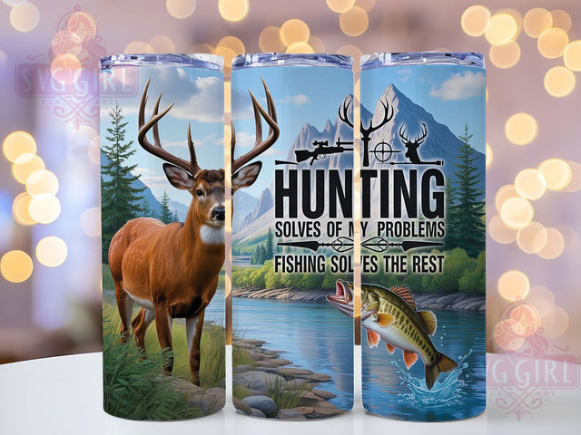 Funny Hunting and Fishing Sportsman Tumbler, Outdoor Sportsman Cup, Funny Hunting Wrap, 20Oz Sublimation Tumbler, Fisherman Gift Design, Hunting Quote Cup, Rustic Outdoors Tumbler Sublimation SvggirlplusArt 