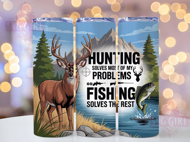Funny Hunting and Fishing Sportsman Tumbler, Outdoor Sportsman Cup, Funny Hunting Wrap, 20Oz Sublimation Tumbler, Fisherman Gift Design, Hunting Quote Cup, Rustic Outdoors Tumbler Sublimation SvggirlplusArt 