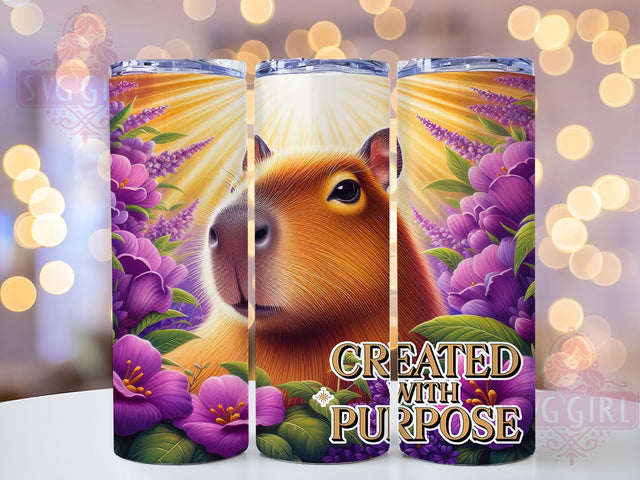 Funny Inspirational Capybara Tumbler Wrap, Cute Animal Tumbler, Inspirational Tumbler Design, 20oz Skinny Tumbler, Sublimation Tumbler Wrap, Purpose Quote Tumbler, Funny Capybara Design Sublimation SvggirlplusArt 