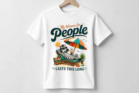 Funny Introvert PNG My Tolerance For People Zebra Sublimation Design SVG BillahCrafts 