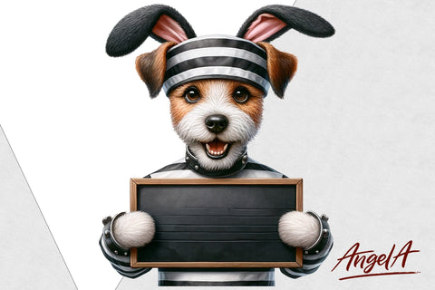 Funny Jack Russell terrier / Easter dog clipart / bad bunny Sublimation Angelina Semenova 