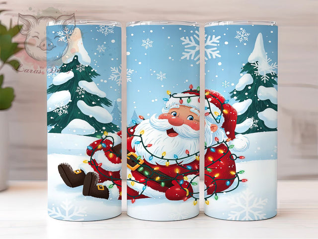 Funny Jolly Santa Christmas Tumbler, Comical Christmas Wrap, Silly Holiday Sublimation, Santa Humor Cup, 20Oz Skinny Tumbler Wrap, Jolly Santa Mug, Festive Funny Design Sublimation Lara' s Designs 