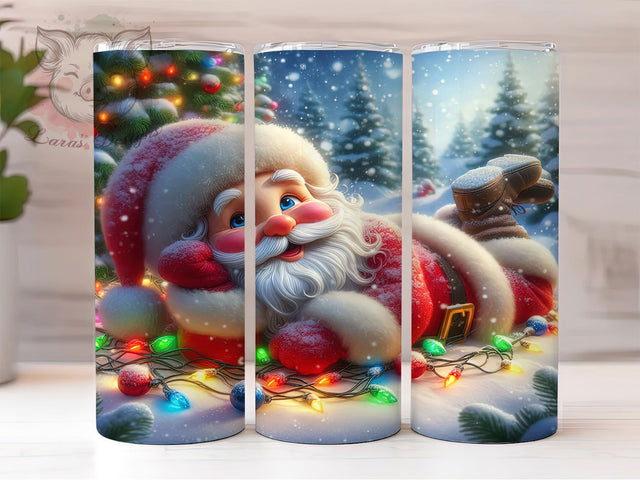 Funny Jolly Santa Christmas Tumbler, Comical Christmas Wrap, Silly Holiday Sublimation, Santa Humor Cup, 20Oz Skinny Tumbler Wrap, Jolly Santa Mug, Festive Funny Design Sublimation Lara' s Designs 