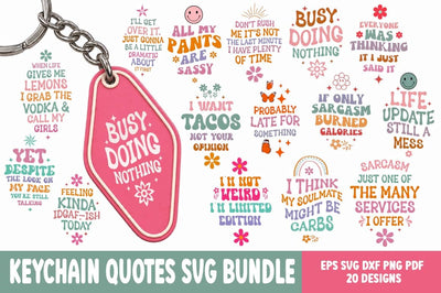 Funny Keychain Quotes SVG Bundle, Sassy Keychain Designs, Funny Sayings SVG, Cricut Keychain SVG, Sublimation Designs, 20 Designs SVG FiveStarCrafting 