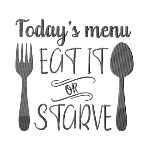 Funny Kitchen Quotes Embroidery Designs Bundle - 6 Designs, Would Eat Here Again, Eat It Or Starve Embroidery Embroidery/Applique DESIGNS HappyDesignStudio 