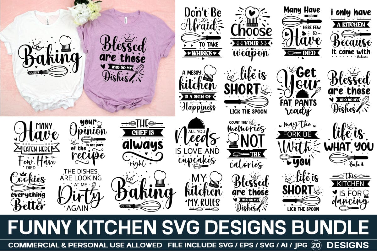 Kitchen Sign SVG Bundle  Funny Kitchen Sayings - So Fontsy