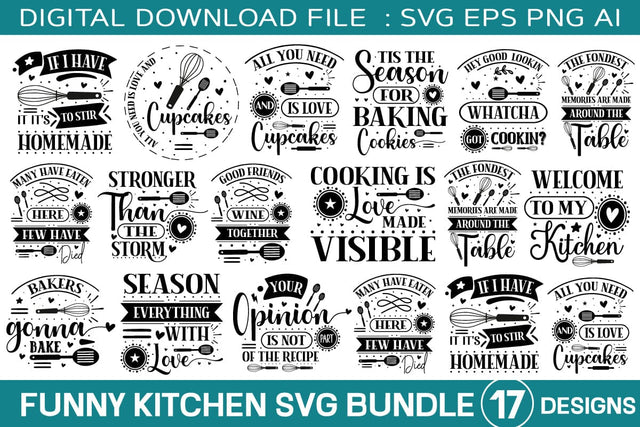 Funny Kitchen Svg Bundle/17 designs SVG designmaster24 