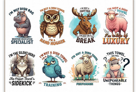 Funny Kitchen Towel PNG Bundle Sublimation Shetara Begum 