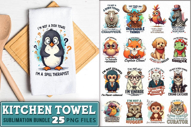 Funny Kitchen Towel PNG Bundle Sublimation Shetara Begum 