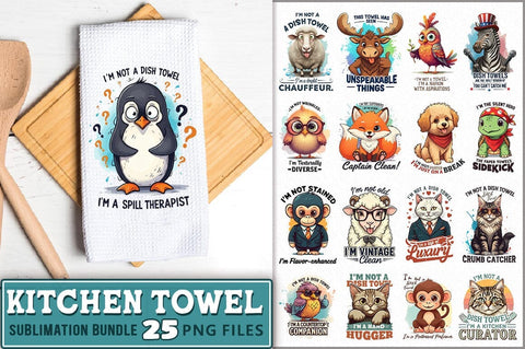 Funny Kitchen Towel PNG Bundle Sublimation Shetara Begum 