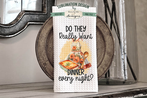 Funny Kitchen Towel Sublimation Designs with Vintage Aprons Sublimation Ewe-N-Me Designs 