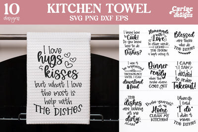 Funny Kitchen Towel SVG Bundle SVG Carla C Designs 
