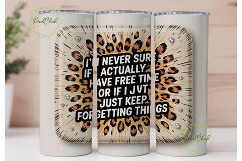 Funny Leopard Print Tumbler Wrap Sublimation PixelChick 