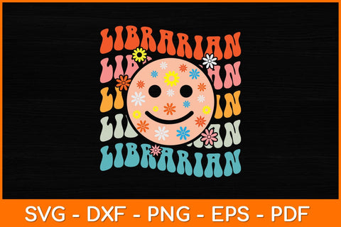 Funny Librarian Groovy Svg File SVG artprintfile 