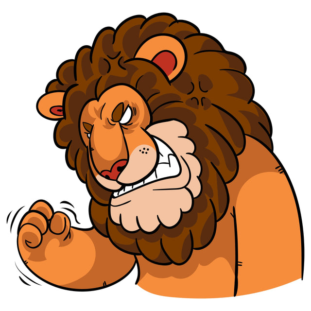 funny lion animal character mascot with feeling frustrated expression isolated cartoon in flat style SVG naemmiah021 