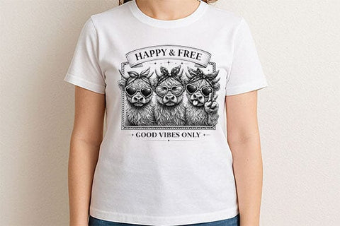 Funny Llama PNG Happy Free Good Vibes Sublimation Design SVG BillahCrafts 