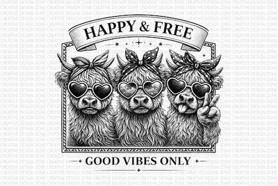 Funny Llama PNG Happy Free Good Vibes Sublimation Design SVG BillahCrafts 