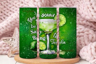 Funny Margarita Glass Quote Tumbler, Salty Bring Tequila Lime Illustration, Unique Cocktail Lover Gift, Drinkware for Parties Sublimation DesignSVG 