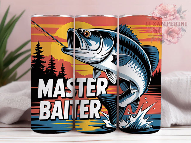 Funny Master Baiter 20oz Tumbler, Master Baiter, Funny Fishing, Humor, Outdoor Adventure, 20oz Tumbler Wrap, PNG Sublimation Design Sublimation Li Zamperini 