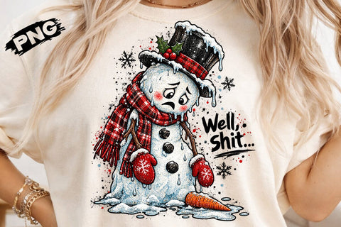 Funny Melting Snowman Sublimation Design SVG DesignDestine 