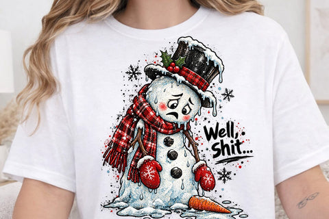 Funny Melting Snowman Sublimation Design SVG DesignDestine 