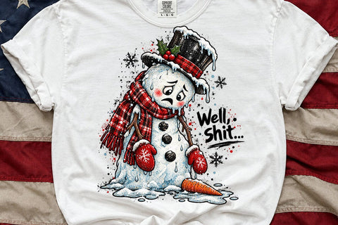 Funny Melting Snowman Sublimation Design SVG DesignDestine 