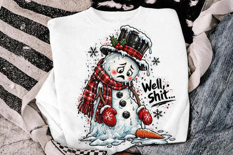 Funny Melting Snowman Sublimation Design SVG DesignDestine 