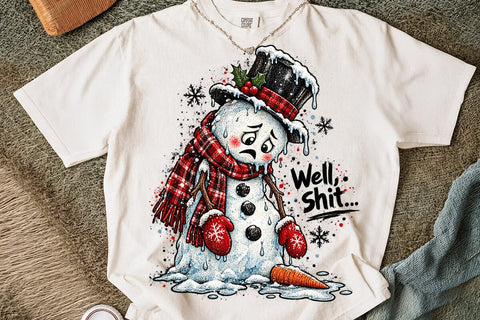 Funny Melting Snowman Sublimation Design SVG DesignDestine 