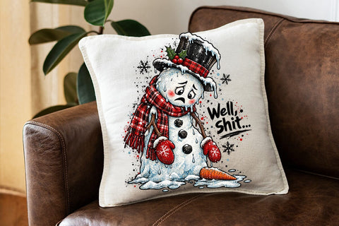 Funny Melting Snowman Sublimation Design SVG DesignDestine 